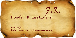 Fonó Krisztián névjegykártya